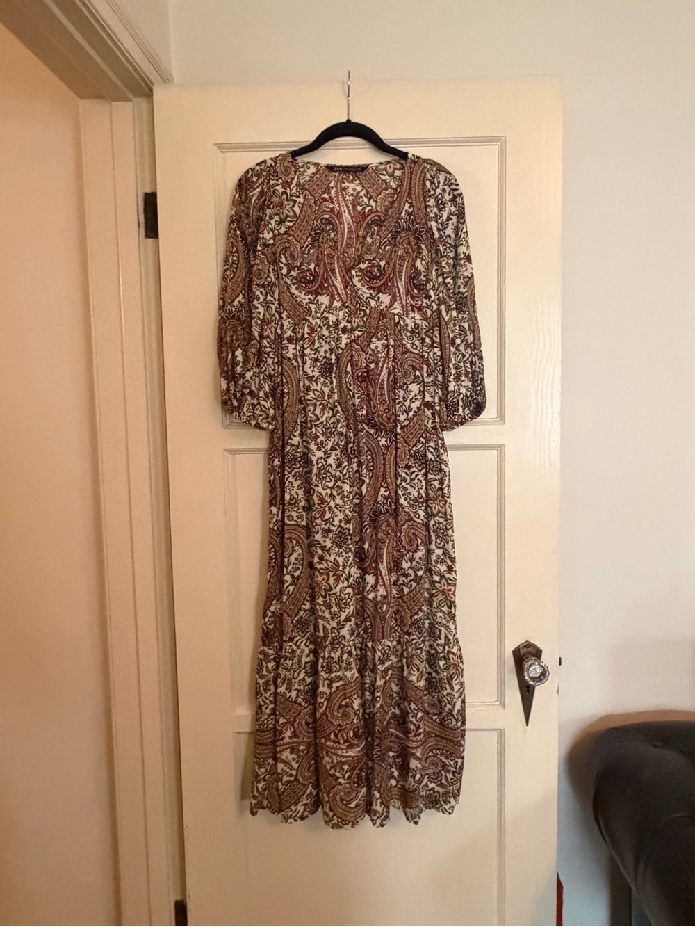 Zara Boho Paisley Maxi Dress Size XS